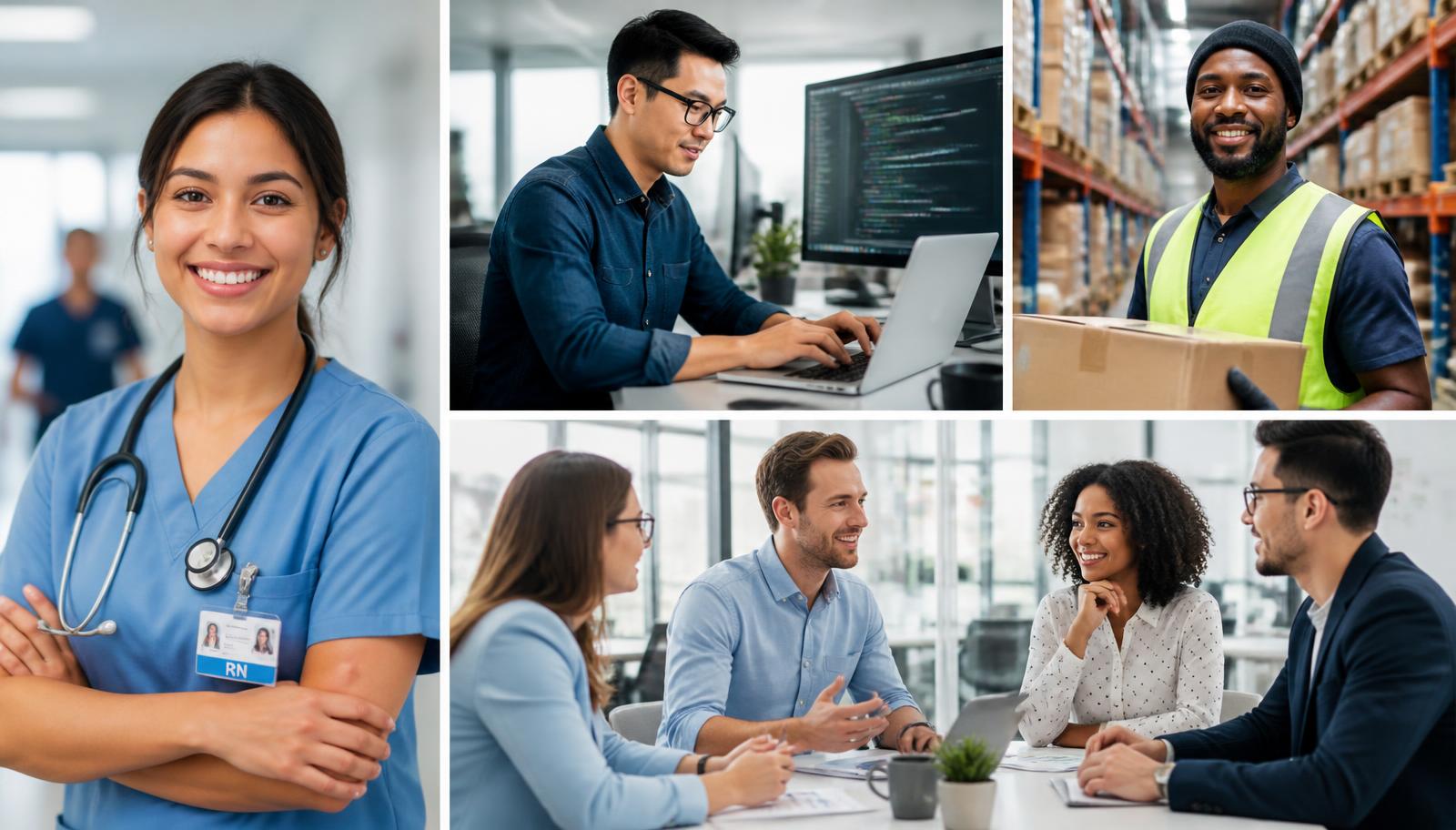 Nurses, engineers, warehouse staff and office teams hired through Elite Jobs Hub